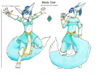 Blade Star - base form- character sheet by n1ghtmar37 - fox, female, canine, canid, warrior, vulpine, f/solo, mammal, anthropomorphic, f, charactersheet, armored, female/solo, superheroine, fenenc, knightschronicles