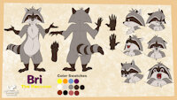 Bri the Raccoon 2022 Ref Sheet (PG Nude) by tamiasthechipmunk - nude, raccoon, male, design, character, sheet, ref, one, reference, pg, bri