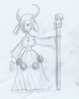 Miss Cabra  by Qween - goat, girl, female, magic, doctor, mammal, voodoo, spiritual, staff, cabra, spell, potions, charms, female solo
