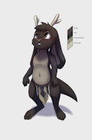 Nao Nao by PlumVaguelette - male, reference sheet, otter, jackalope