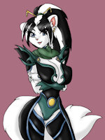 Opal by XSDStitch - fox, female, lion, hybrid, clothed, armor, female/solo