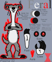 [2022 Remake] Feral the Sloth by PlasmaFang70 - male, reference sheet, spirit, oc, ghost, sloth, mammal, ice age, ground sloth, pilosan, emotional spirit, feral (fan character)