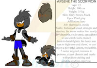 Arsene the Scorpion by Filibolt - male, reference sheet, hermaphrodite, scorpion, ref sheet, sonic fan character, sonic fan child