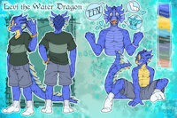 Levi the water dragon ref by Sage116 - dragon, socks, ref sheet, scalie, levi, water dragon