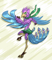 Gyro the Bird by GyroTech - male, bird, anthro, solo, peacock, clothing