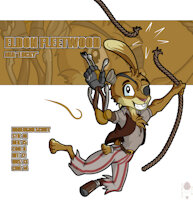 Lucky: The Loyal Scout by G3TRacket - male, rabbit, dungeons and dragons, accident, eyepatch, lagomorph, prosthetics, dnd, prosthetic arm, prosthetic leg, harengon
