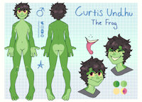 Curtis Undhu Reference Sheet by GayNoumena - male, frog, amphibian, reference
