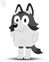 Blueysona - Hubbard (Bluey) by ILoveJudyHopps - husky, male, cartoon, character sheet, disney, character, siberian husky, australian, bbc, n/a, bluey, childrens cartoon, disneyplus, bluey (series), blueysona