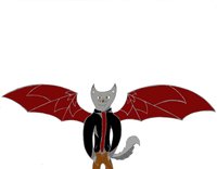 Me and my crimson Reapers wings  by MadWolf - male, furry, wings, reaper, grey wolf, crimson