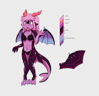 lolette by PlumVaguelette - dragon, female, underwear, reference sheet, shark, sweet