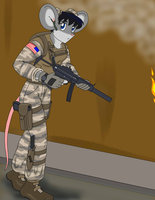 April Dugger by Toshubi - female, mouse, roleplay, character, rodent, soldier, toshubi