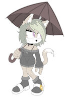 Katrina the cat by TraxxDownlink - feline, female, goth, blah, bored, n/a, unamused