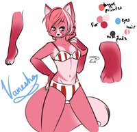 Vanesha by Saucy - fox, female, panties, reference sheet, bra, vixen, character, underwears
