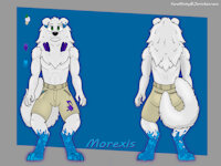 Introducing Morexis the Samoyed by DreamGod - male, reference sheet, character sheet, clean, painted, shiba inu, mixed breed, khaki, samoyed, clean art, morexis