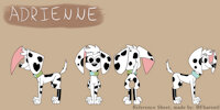 My Oc's sheet by Fharentl - female, male, reference sheet, dalmatian, adrienne, fharen