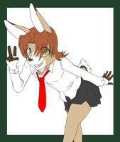 Good Student: Ellen Hadar by EtherSaga - cub, bunny, female, school uniform, rabbit, loli, student
