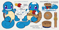 Gizmo the Great by gashamon - male, pokemon, bucket, belt, scars, raft, bandages, squirtle, boat, fan character, pmd, mystery dungeon, phase ribbon