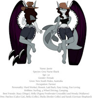 Jamie by ScarletSoftPaws - female, refference sheet, base., grey nurse shark