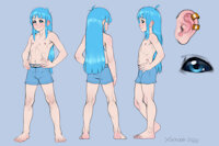 Kritanta Reaper ref sheet by DjijeyHellfire - shota, male, topless, reference sheet, short, human, fallen angel