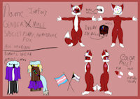 InkFoxy (My fursona/Me) by InkFoxyUwU - fox, character sheet, furry, ftm, transgender male, animatronic