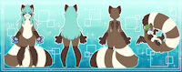 Red Panda OC by TheMochaSox - red, leaf, cute, tail, paws, panda, anthro, blue, brown, furry, wings, redpanda, ferral, furryanthro, furryoc