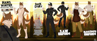 Hans Winter Reference sheet by GrayHantzell - wolf, male, reference sheet, canine, character sheet, wolves, gun, canines, uniforms, guns, ref sheet, motorcycle, shotgun, uniform, rifle, harley, refsheet, helmet, rifles, refference, charactersheet, motorbike, ref-sheet, referencesheet, revolver, refference sheet, character design, ar-15, male/solo, male solo, mexican wolf, reference-sheet, reff sheet, characterdesign, super animal royale, double barrel shotgun