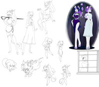 Belle doodles by lemonmonster44 - unicorn, oc, doodles, kirin, anthrooc, kirinoc