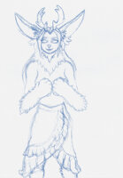 Deirdre - Badge by NeoRena - female, wolf, hybrid, deer, badge, character bio