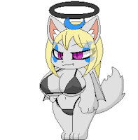 My OC ( Vabillith ) by milkis2000 - fox, female, ring, undies, wings, succubus, purple eyes, gray fur, yellow hair