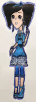 Nicole Kong (Sona OC) by Nkong775 - cute, girl, fanart, female, pretty, art, cyan, human, lovely, drawing, choker, beautiful, nature, high heels, heels, description, aquamarine, outfits, various species, hoop earrings, oc only, half human and half transformation, aquamarine diamond choker, sona oc