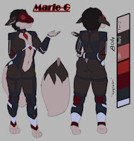 Marie_G_sfw by phelpsfilchat - female, reference sheet, character sheet, anthro, oc, cybernetics