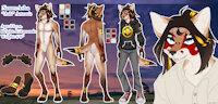 Ash SFW Ref by Diditforgold - boy, male, pretty, gold, coyote, white, character, painted, reference, tanuki