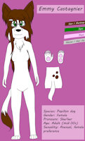 Emmy reference sheet: Adult by EmmyPup - dog, female, reference sheet, papillon