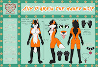 Ally Barkin refsheet! by MissBarkinDraws - female, reference sheet, maned wolf, fursona, refsheet, maned-wolf, original character, manedwolf