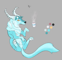 Aqua's reference! by SashaDN - female, wolf, reindeer, reindeer/wolf