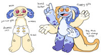 axolotl couple by toonimal - diaper, female, male, anthro, diapers, couple, amphibian, axolotl, armless, multiple arms, modular, diaperfur, amputation, consensual, limbless, partners, body modification, modularity, extra arms