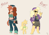 Marcie and Roger Sheet by JojoandCharlieArtz - dog, female, male, oc, poodle, cocker spaniel