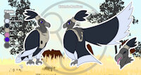 Violet, the Mandibuzz by Triti - female, reference sheet, bird, pokemon, feral, avian, vulture, mandibuzz