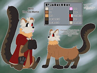 Akira, the Pine Martin by Triti - female, reference sheet, feral, furry, pine martin