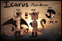 Icarus Reference by Kipaki - cat, male, demon, fallen angel