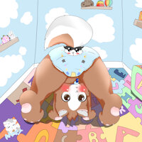 Hello Ink Bunny I'm Pochito by Pochito - puppy, diaper, cub, wolf, male, diapers, diaperfur, cute art, pamp