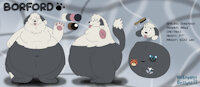 Borford the Sheepdog Refsheet by Inktail - soft vore, ref sheet, fat fur, sheepdog, borford