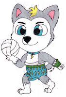 Blaze the baby husky by BabySkye - babyfur, diaper, cute, cub, girl, female, baby, fur, transgender, swimsuit, siberian husky, abdl, disposable, trans male, volleyball ball, blaze the siberian husky