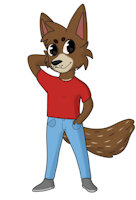 [REF.] Nate Hawthorne by KnottyLilCub - naked, nude, male, clothed, adult, coyote, marshmallow, camping, campfire, smores