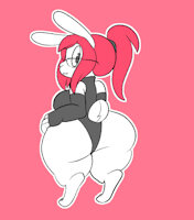 Mallows (adopted from spidie) by TigershardX - big, bunny, butt, glasses, shortstack