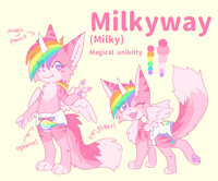 Milkyway Reference by Kipaki - babyfur, diaper, cat, kitten, female, rainbow, unikitty