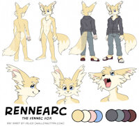 Rennearc Ver. 2019 Ref sheet by felice-chan by Rennearc - fox, male, reference sheet, fennec, anthro, furry, sheet, reference, refsheet, not my art, nma, rennearc, felicechan