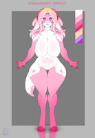 Capri refsheet by Gashren - goat, female, oc, refsheet, voluptuous, unguligrade, pink palette