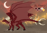 Altimo Reference Sheet by ShadowEyenoom - dragon, male, reference sheet, ref sheet, western dragon, fire dragon