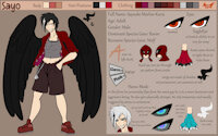 Sayouke Kurai Reference by WetFox - wolf, male, reference sheet, raven, oc